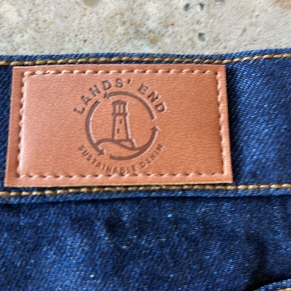 Land's End High Rise Straight Cropped 27" inseam Stretch Straight Jeans 12P - Picture 9 of 13